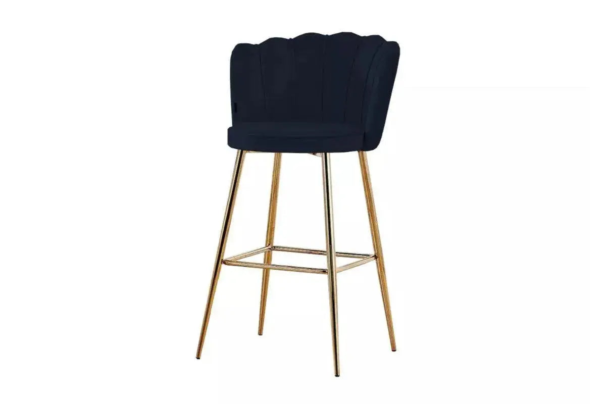 E Tabouret de bar nymphea velours dore Swedzo-Meuble
