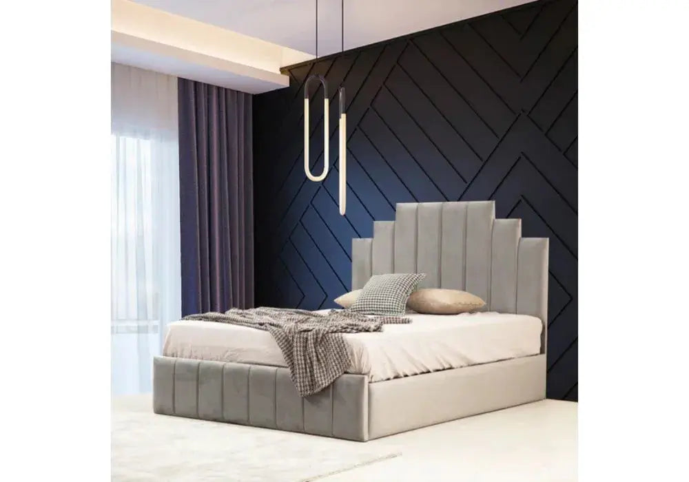 E lit cadre  velours 140/190 Swedzo-Meuble