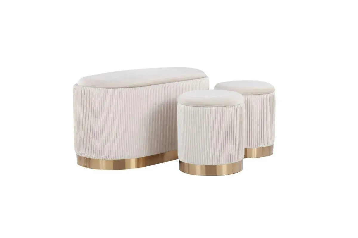 E pouf velours doré Swedzo-Meuble