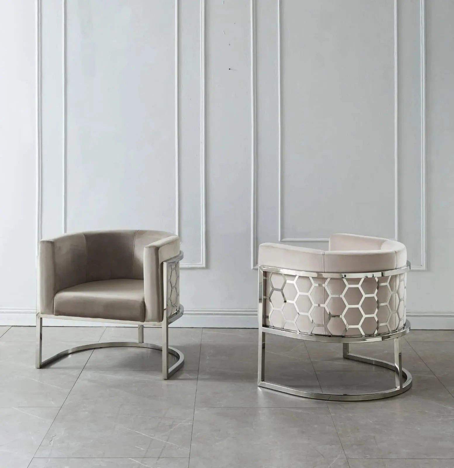 Fauteuil Alveoles pieds argentés Swedzo-Meuble