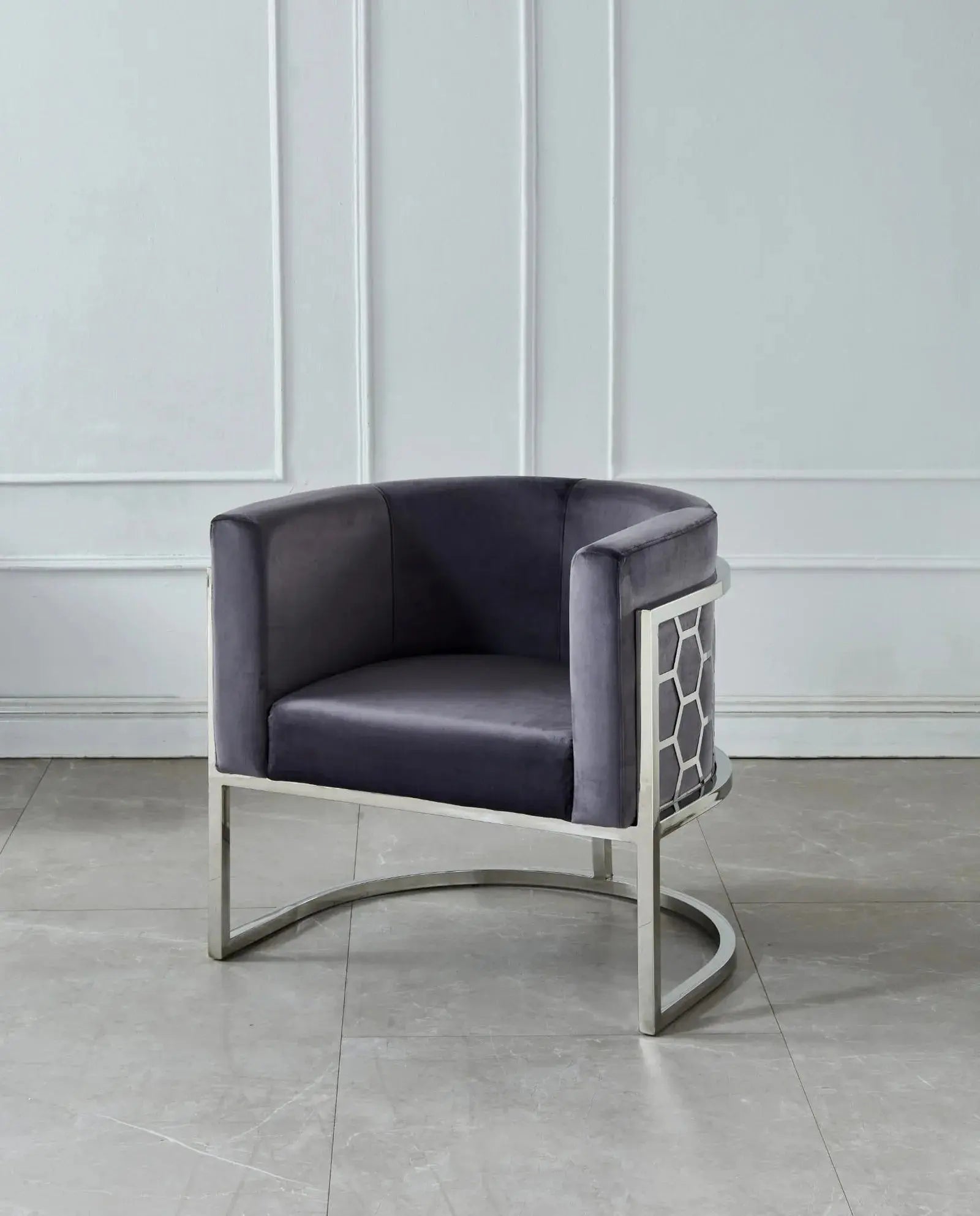 Fauteuil Alveoles pieds argentés Swedzo-Meuble