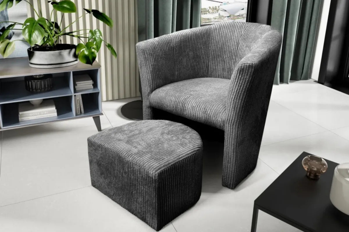 Fauteuil Lina Velours Cotele