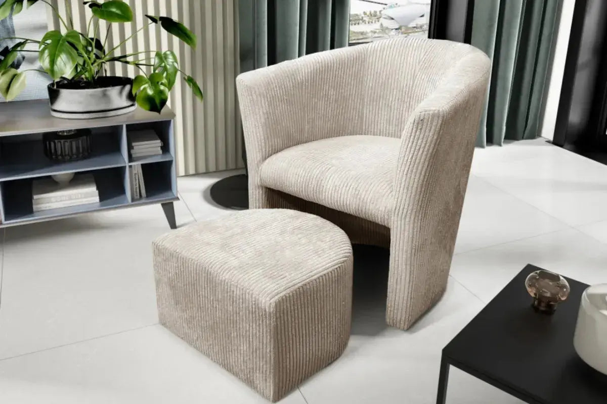 Fauteuil Lina Velours Cotele Swedzo-Meuble