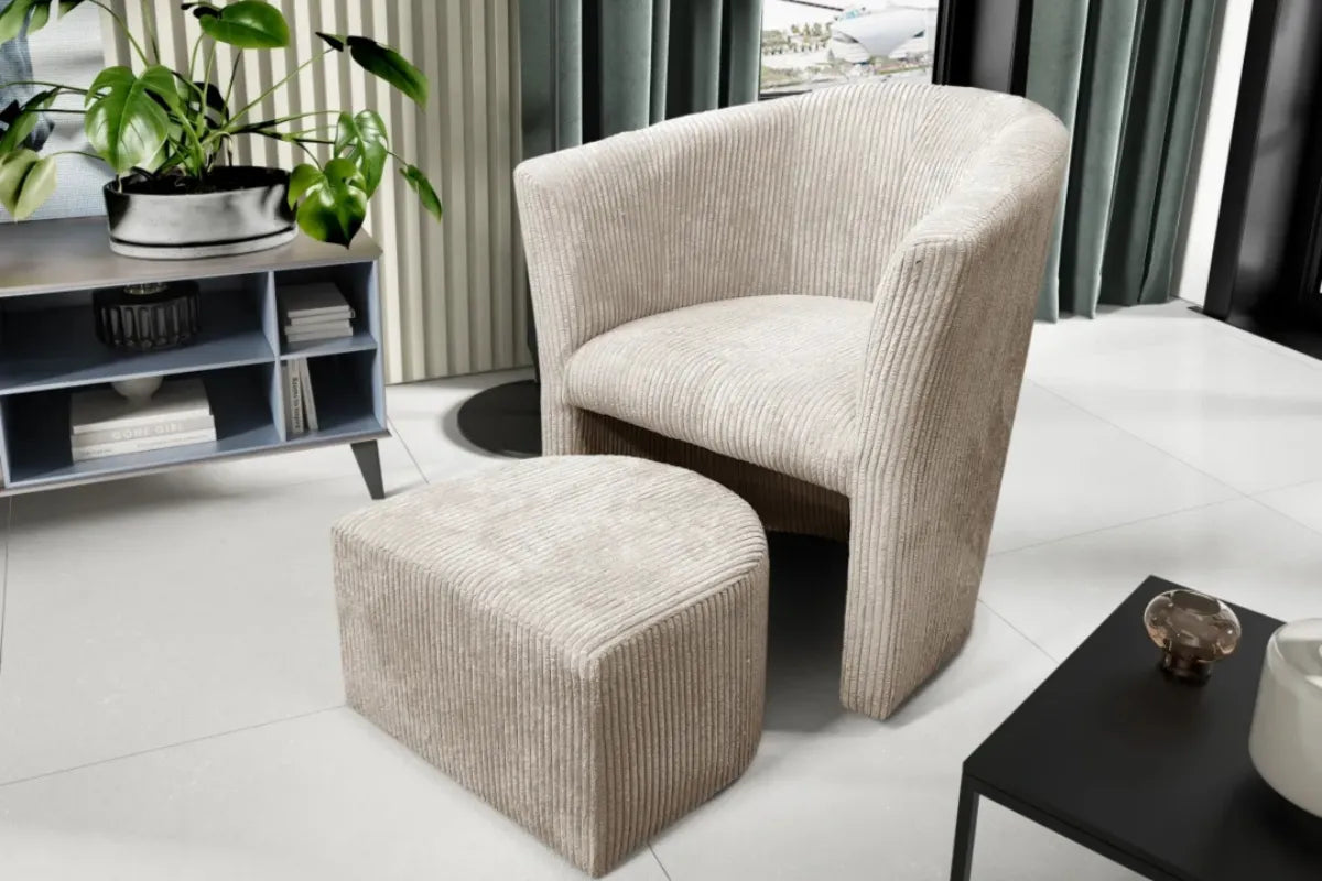 Fauteuil Lina Velours Cotele