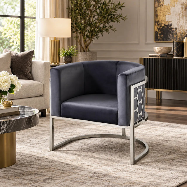 Fauteuil Alveoles pieds argentés
