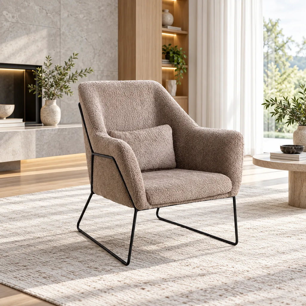 Fauteuil Baska Metal Noir Laine