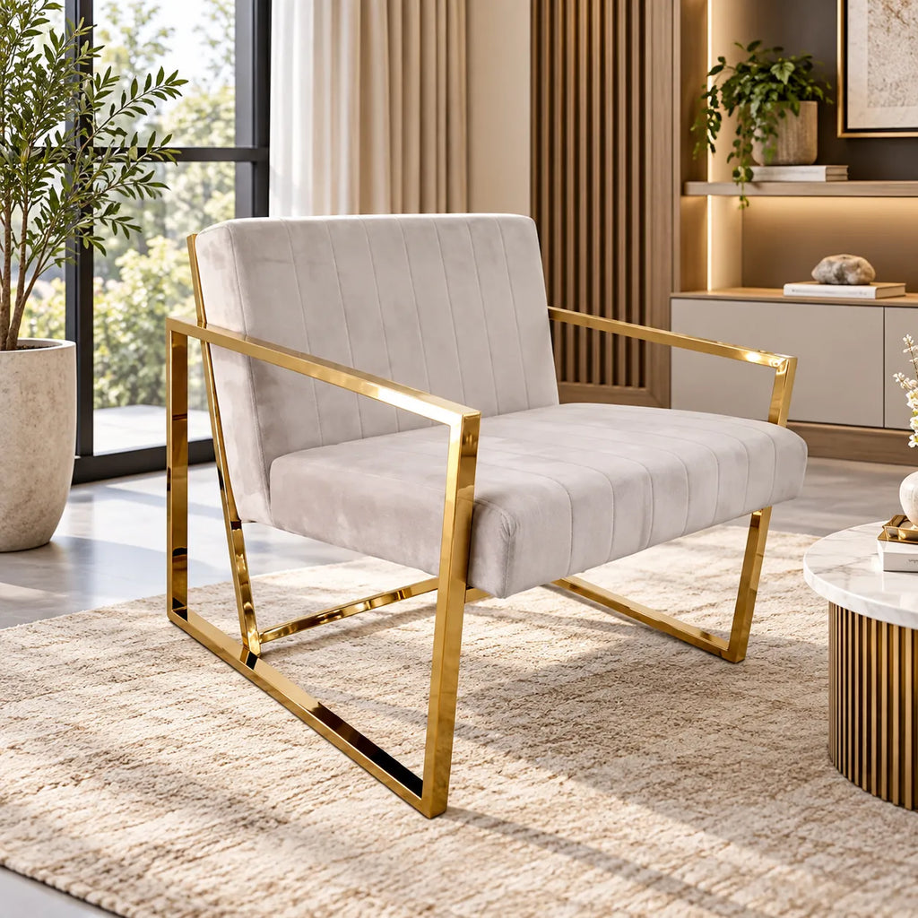 Fauteuil Keny Pieds Dorés