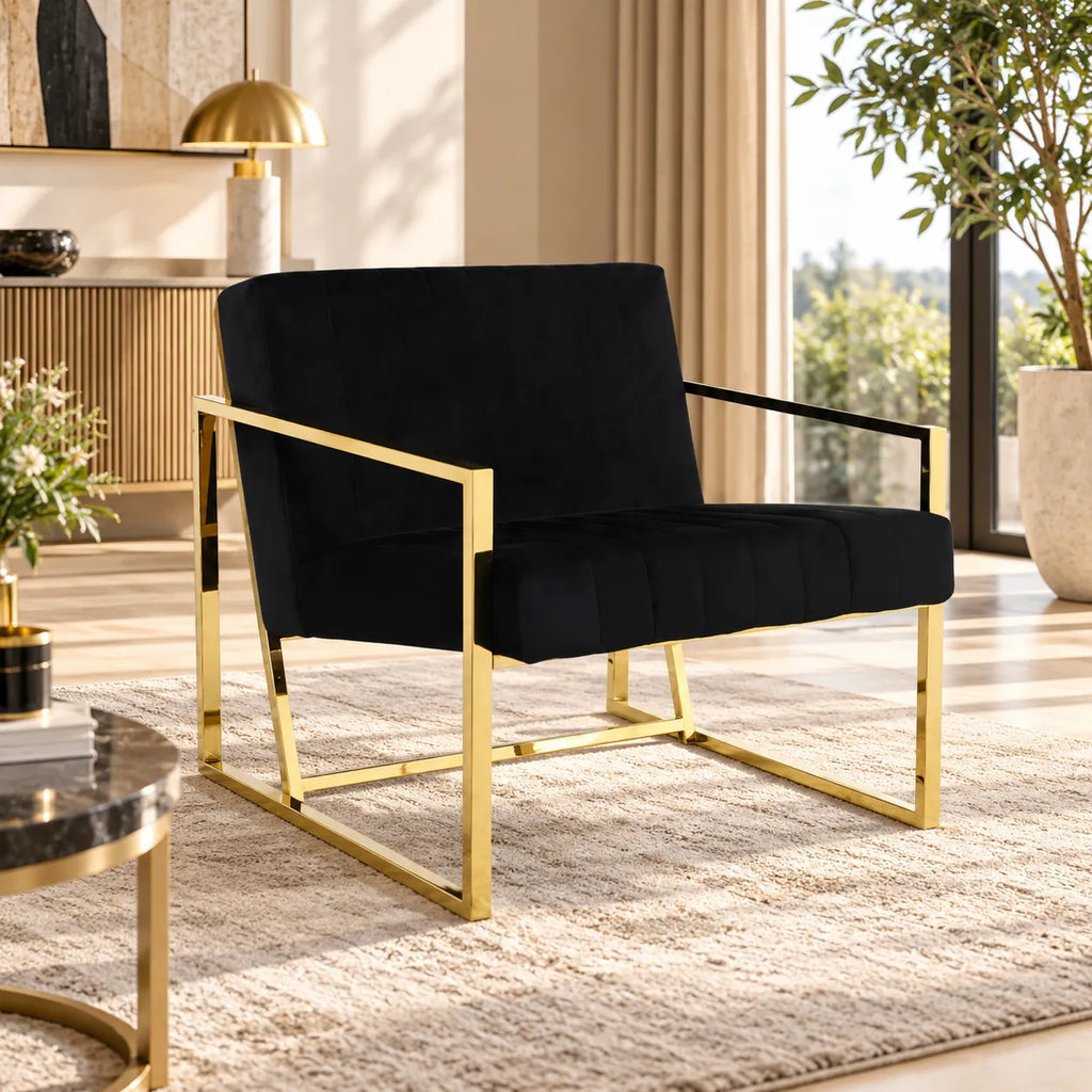 Fauteuil Keny Pieds Dorés