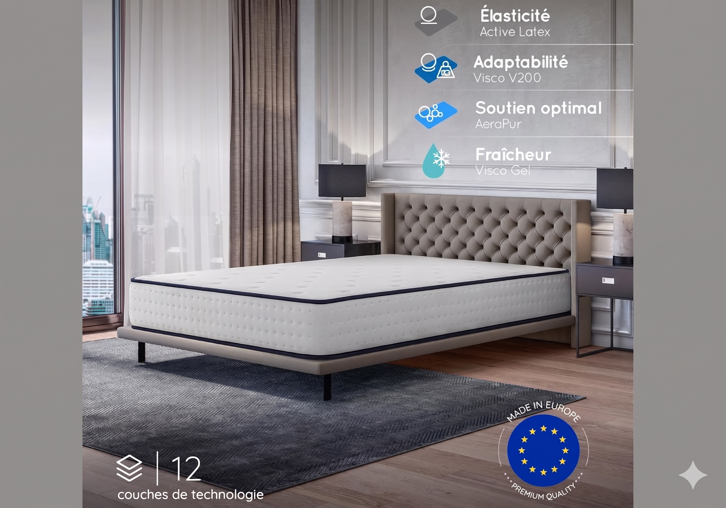 Matelas 30cm  sans ressorts ensachés Swedzo Swedzo-Meuble
