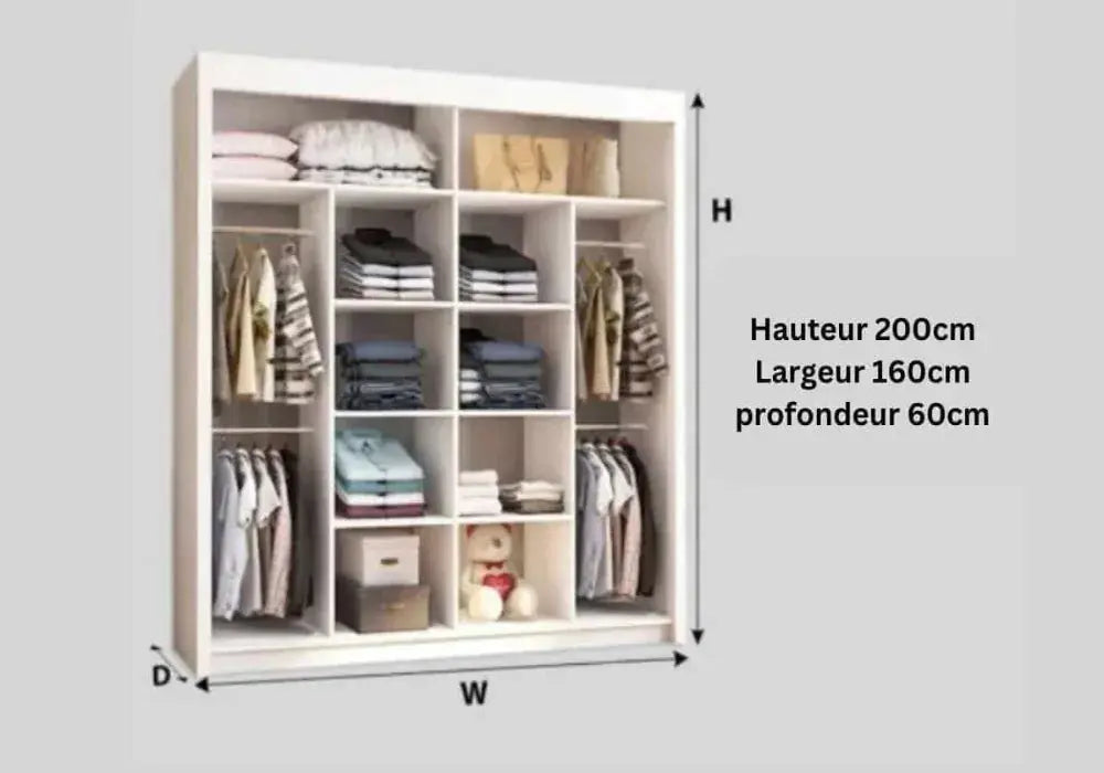 Girona Armoire  2 portes coulissantes Swedzo-Meuble