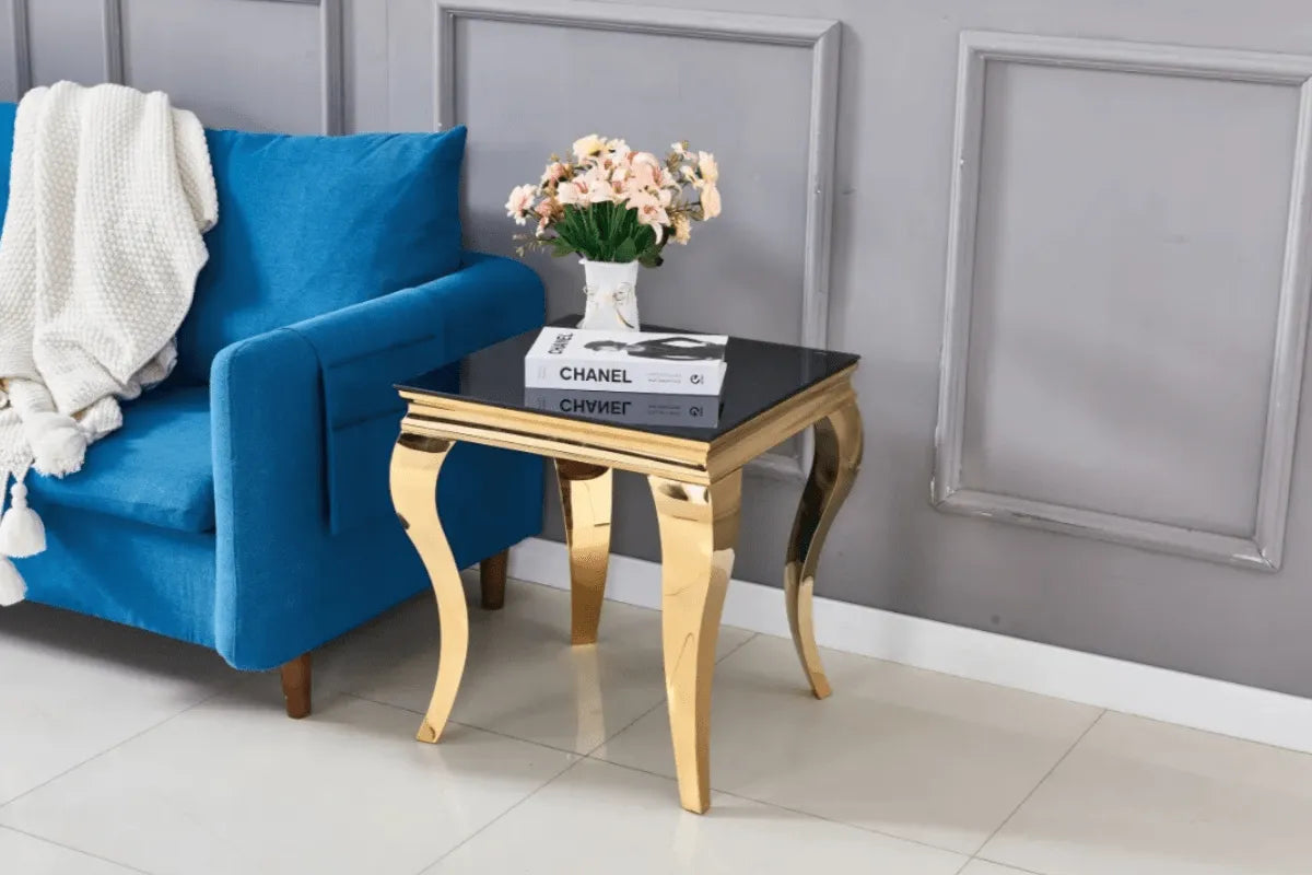 Gueridon Baroque Pieds Gold 50x50 CM