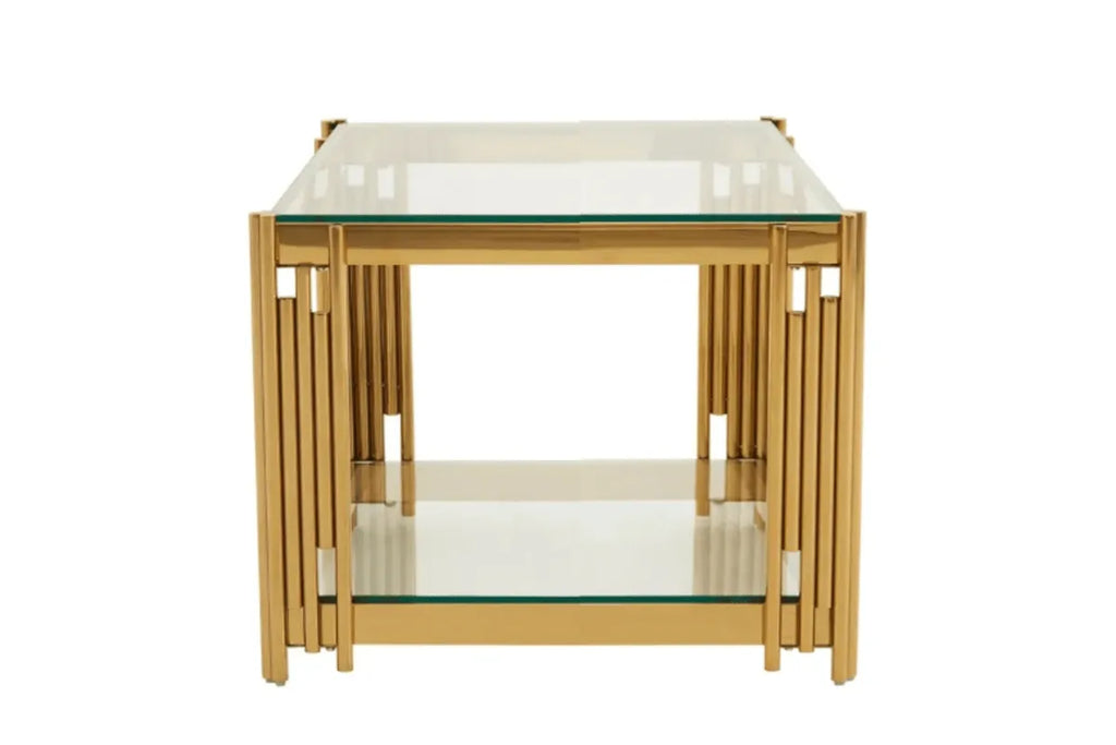 Gueridon Flute Dore Pieds