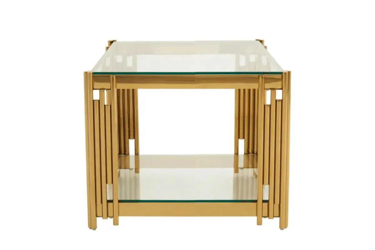 Gueridon Flute Dore Pieds Swedzo-Meuble