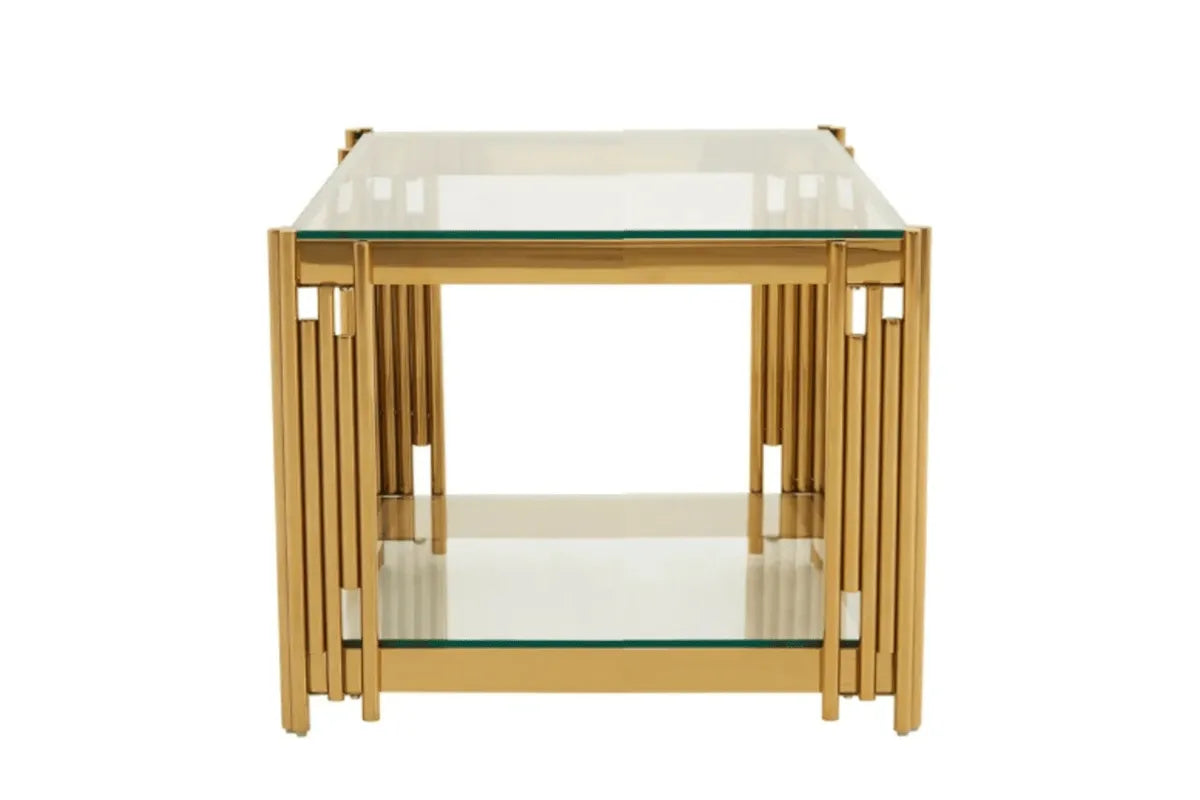 Gueridon Flute Dore Pieds