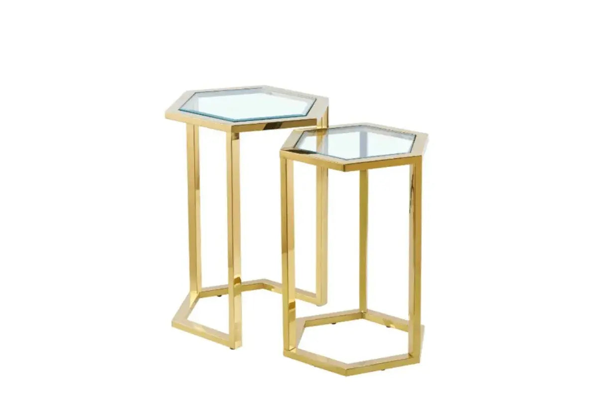 Gueridon Gigogne Hexagona Transparent Swedzo-Meuble