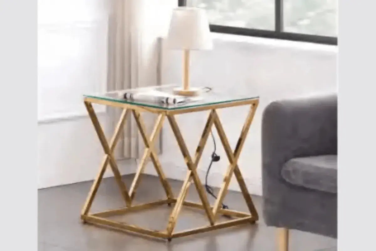 Gueridon Triangle Transparent 50x50 CM Swedzo-Meuble