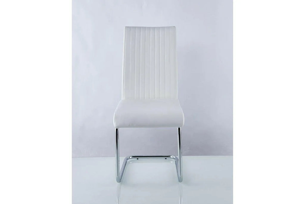 LEONARDO Ensemble de table de salle é manger en chrome blanc noir et verre et 4 ou 6 chaises de salle é manger en cuir