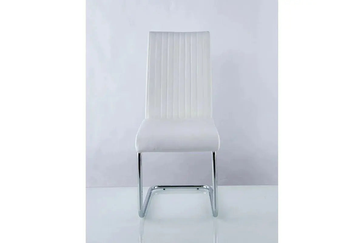 LEONARDO Ensemble de table de salle à manger en chrome blanc noir et verre et 4 ou 6 chaises de salle à manger en cuir Swedzo-Meuble