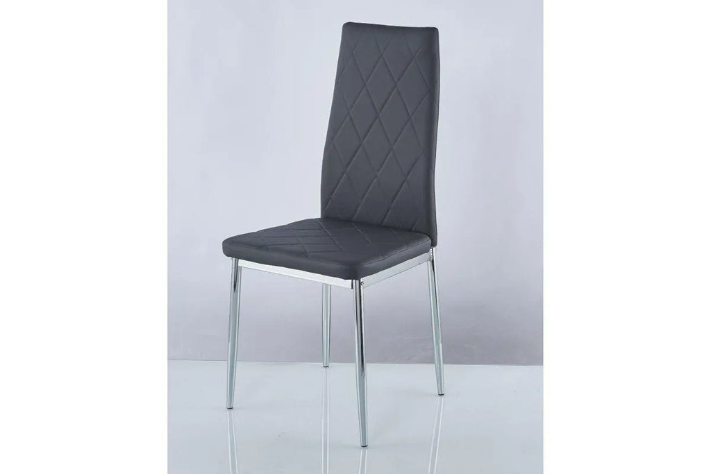 LEONARDO Ensemble de table de salle é manger en verre chromé clair et 6 chaises de salle é manger en cuir