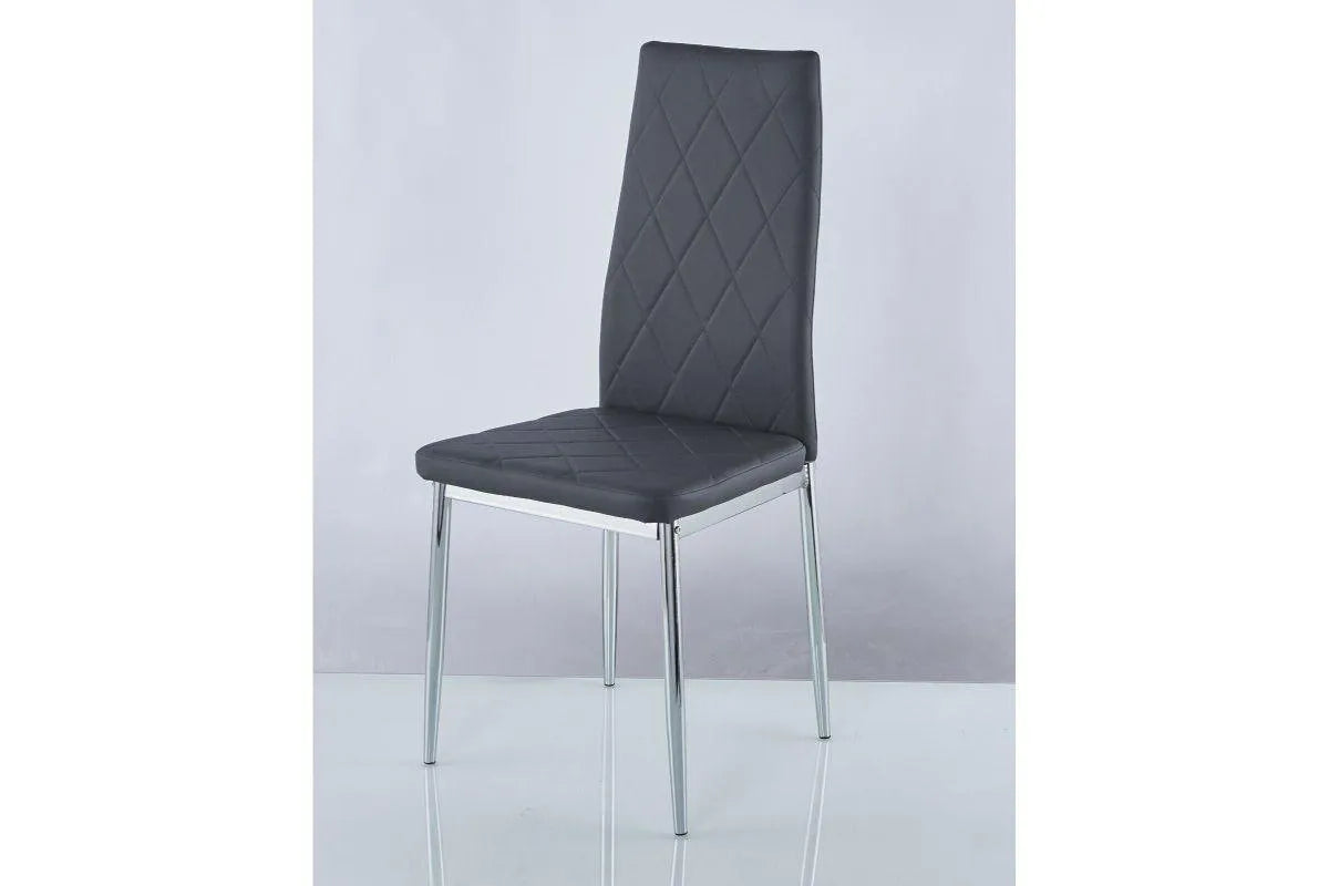 LEONARDO Ensemble de table de salle é manger en verre chromé clair et 6 chaises de salle é manger en cuir