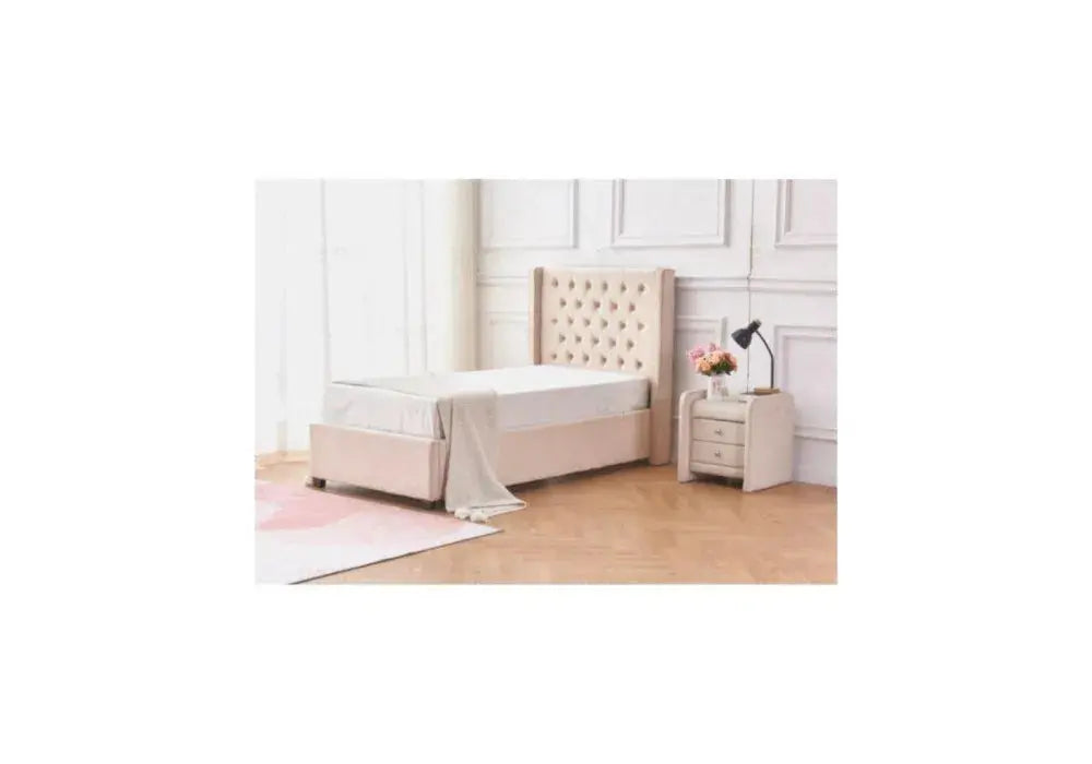 LIT ERES CAPITONNE VELOURS  90×190 cm Swedzo-Meuble
