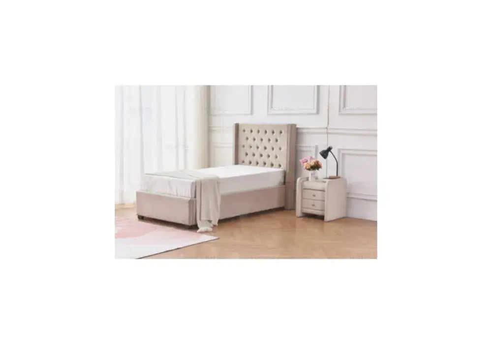LIT ERES CAPITONNE VELOURS  90×190 cm Swedzo-Meuble