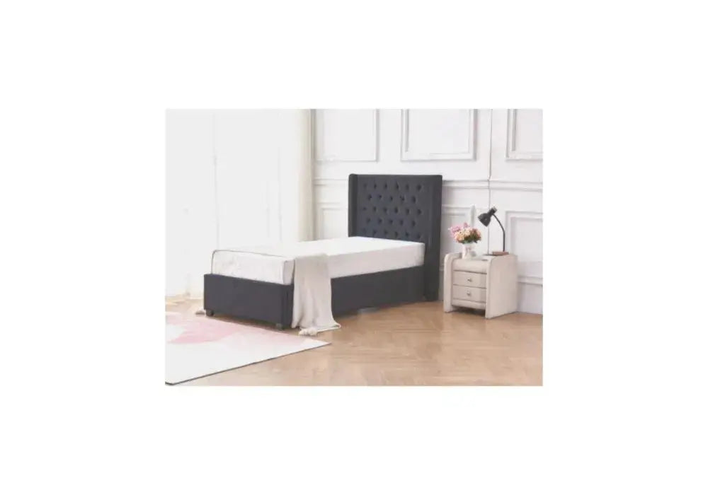 LIT ERES CAPITONNE VELOURS  90×190 cm Swedzo-Meuble