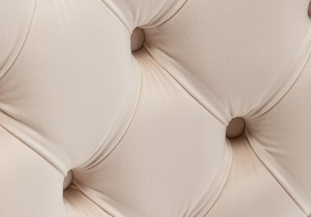 Chaise capitonnée argent beige LORA