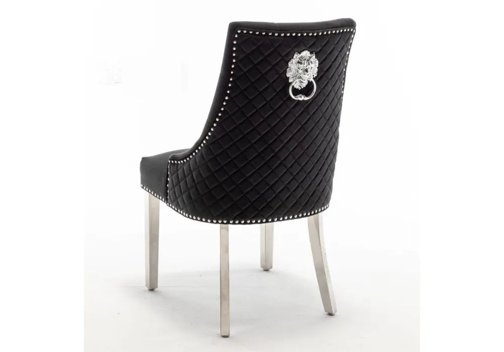 LOT DE  CHAISES LION MATELASSEE CHROME (2 piéces)