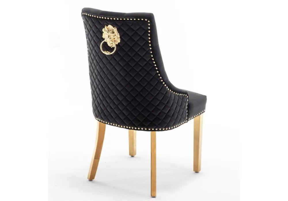 LOT DE  CHAISES LION MATELASSEE GOLD (2 piéces)