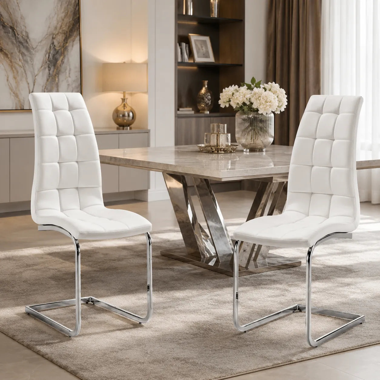 LOT DE 4/6 CHAISES BELLA EN SIMILICUIR