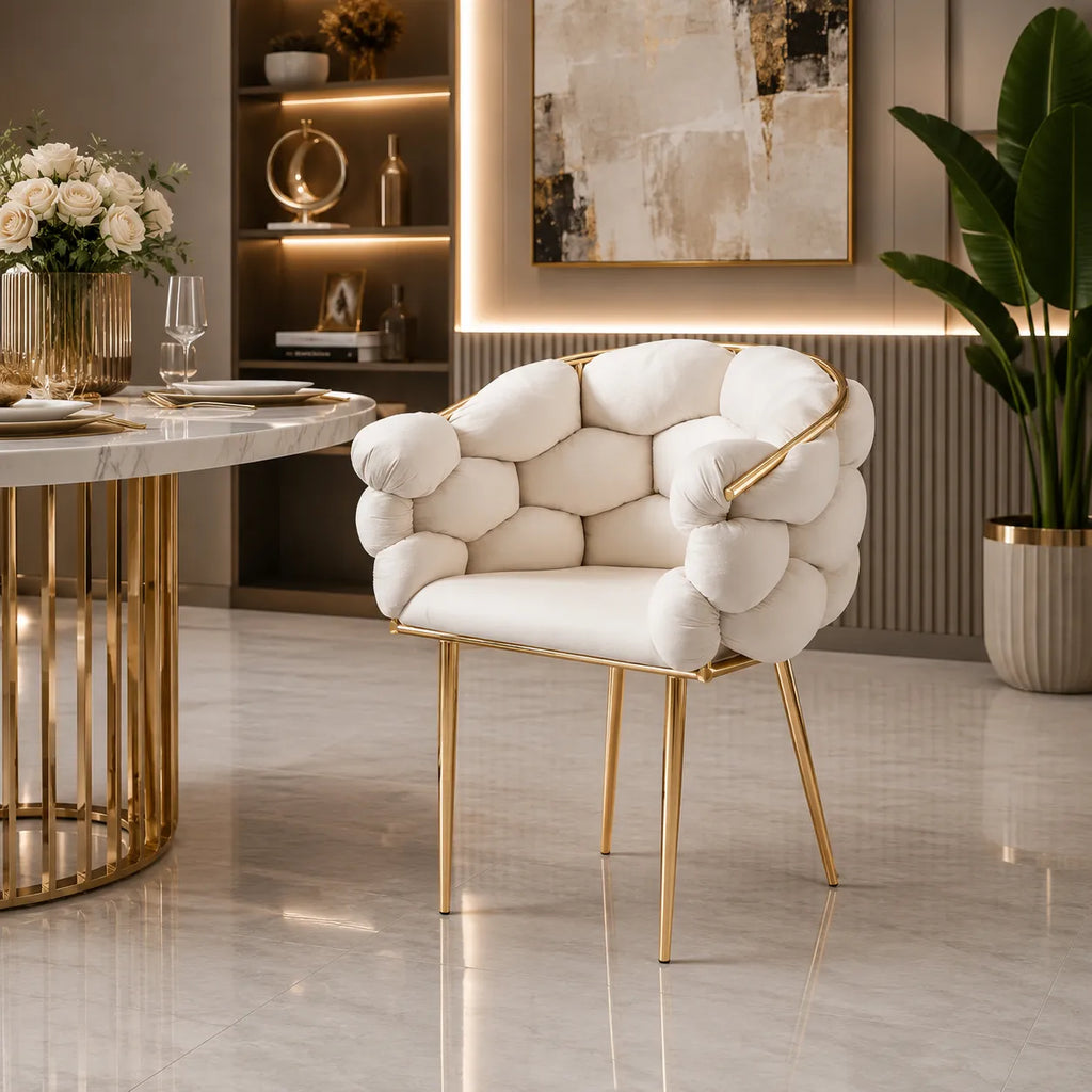 LOT DE 4 CHAISES BALLON GOLD Velours