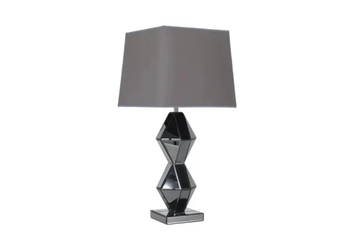 Lampe Brisee Abat Jour Argent 38x38x84 CM Swedzo-Meuble