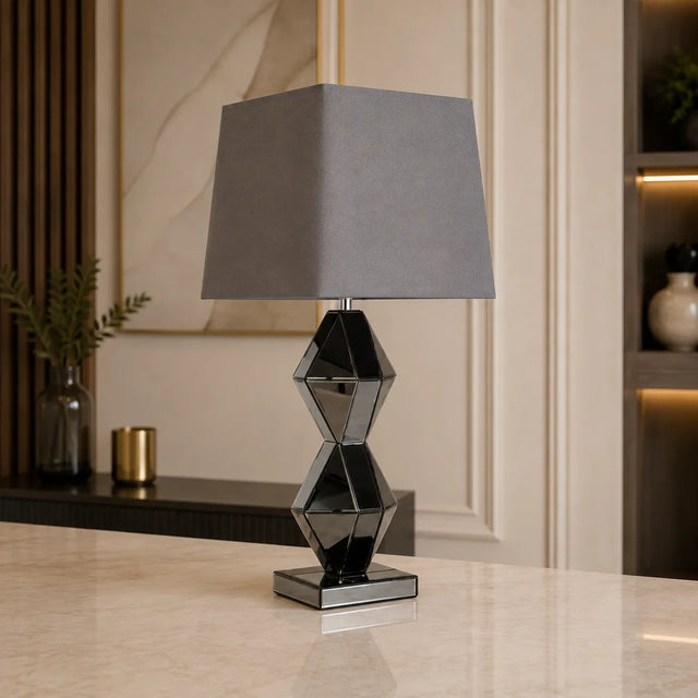 Lampe Brisee Abat Jour Argent 38x38x84 CM