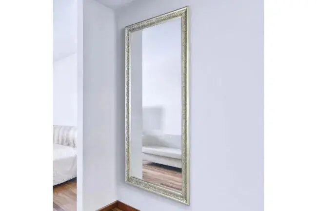 Le Miroir é robe argenté de style shabby chic de 120 x 80 cm Swedzo-Meuble