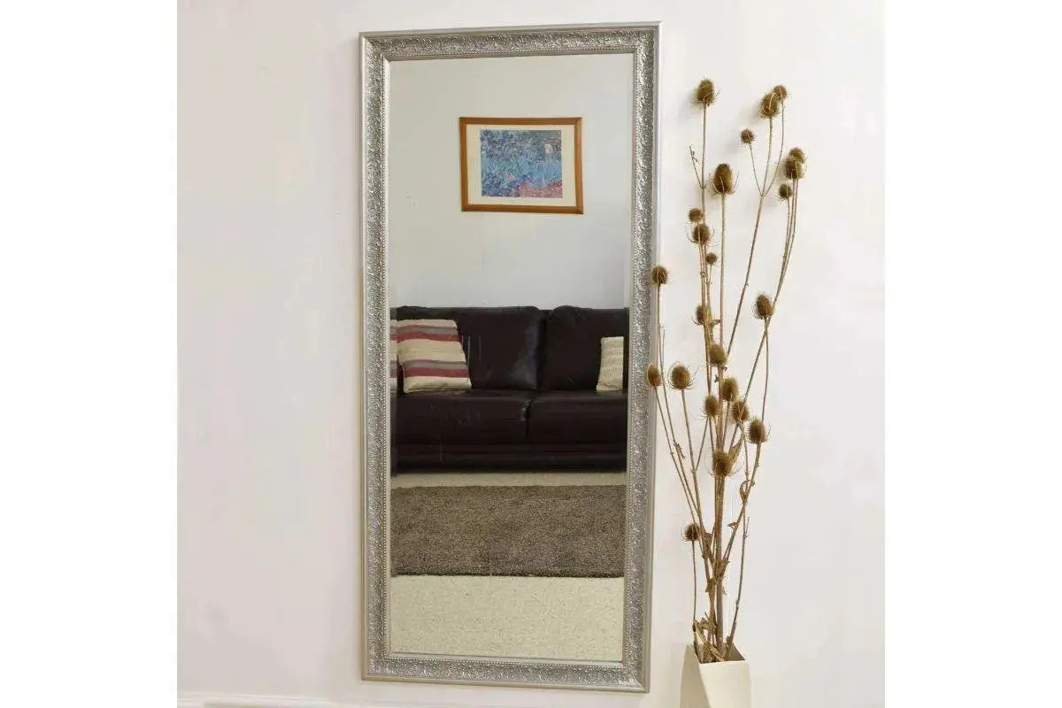 Le Miroir é robe argenté de style shabby chic de 120 x 80 cm Swedzo-Meuble