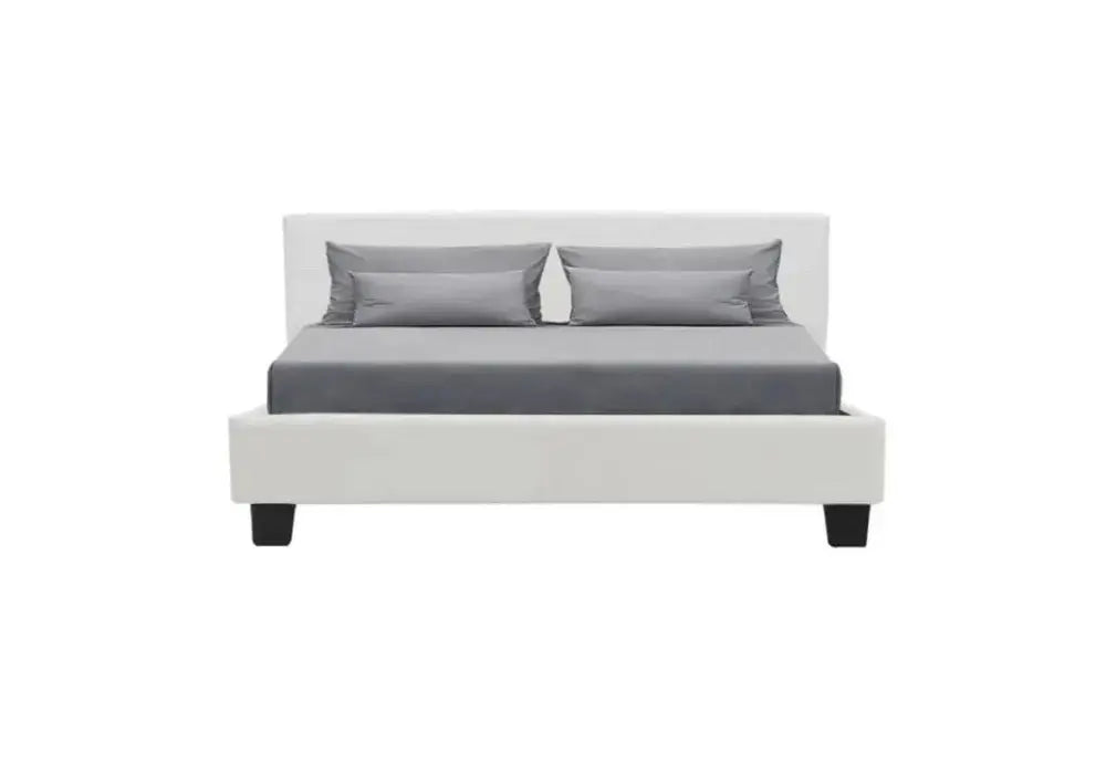 Lit Avec Sommier 140x190 - 160x200 Blanc Swedzo-Meuble