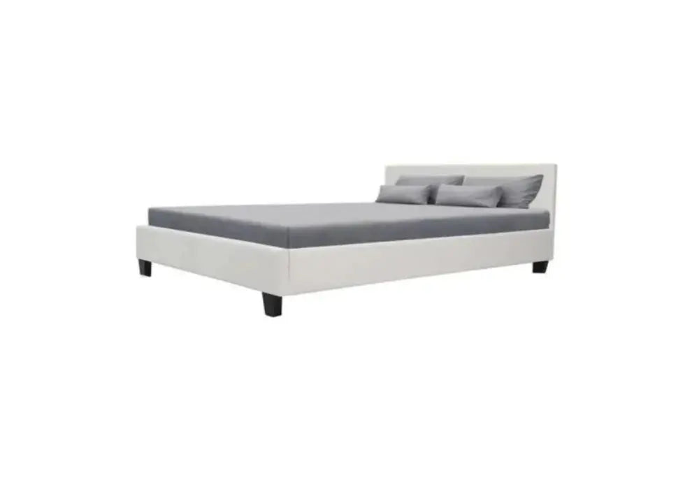 Lit Avec Sommier 140x190 - 160x200 Blanc Swedzo-Meuble