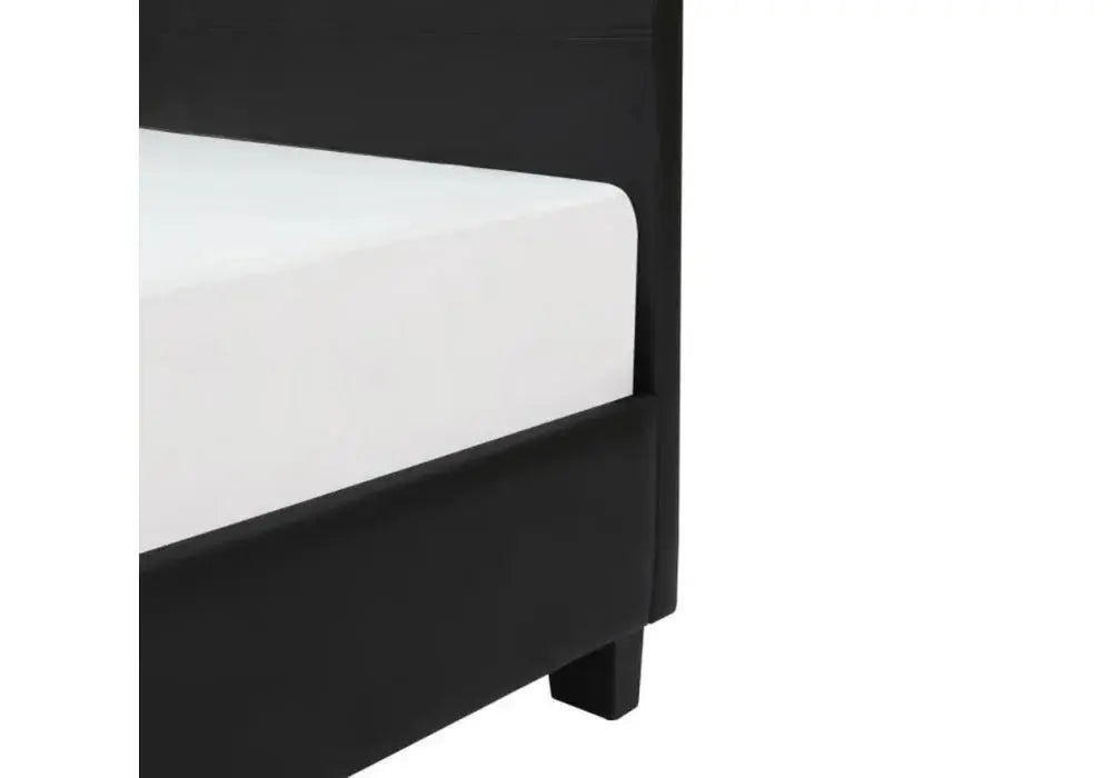 Lit Avec Sommier 140x190 - 160x200 Noir Swedzo-Meuble