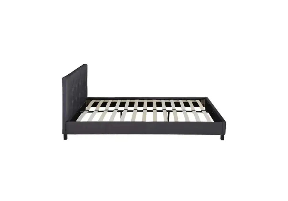 Lit Avec Sommier 140x190 - 160x200 Noir Swedzo-Meuble