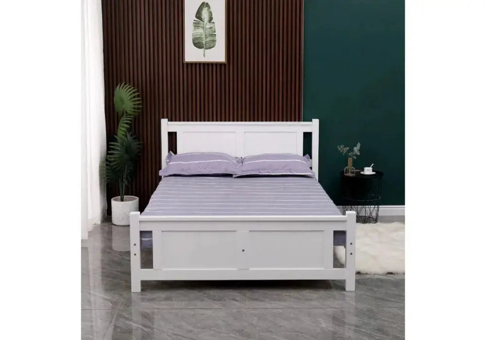 Lit Batna En Bois Blanc 140X190cm Swedzo-Meuble