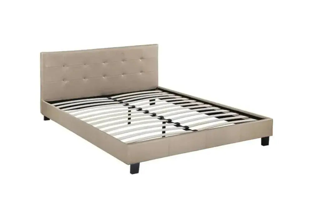 Lit Capitonnés Swedzo Taupe 140x190 - 160x200 Swedzo-Meuble