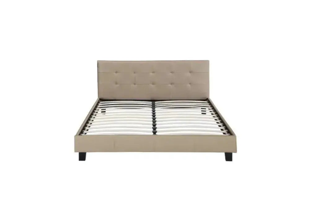 Lit Capitonnés Swedzo Taupe 140x190 - 160x200 Swedzo-Meuble