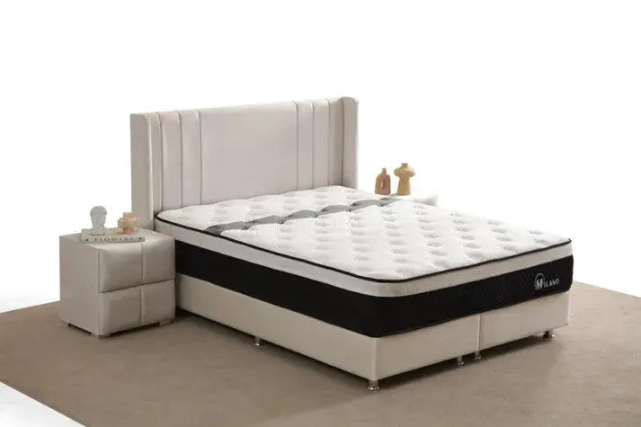 Lit Coffre Alma Velours beige Swedzo-Meuble