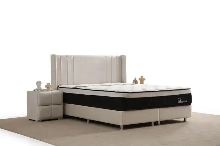 Lit Coffre Alma Velours beige Swedzo-Meuble