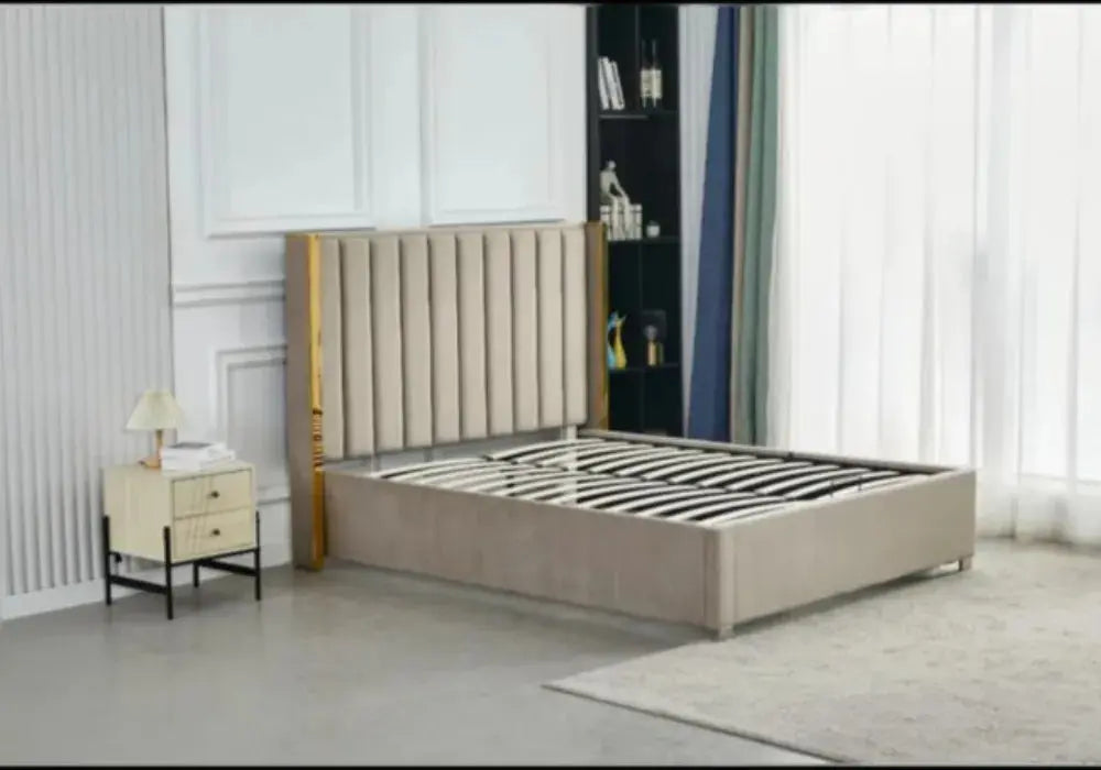 Lit Coffre Beige Prince Swedzo-Meuble