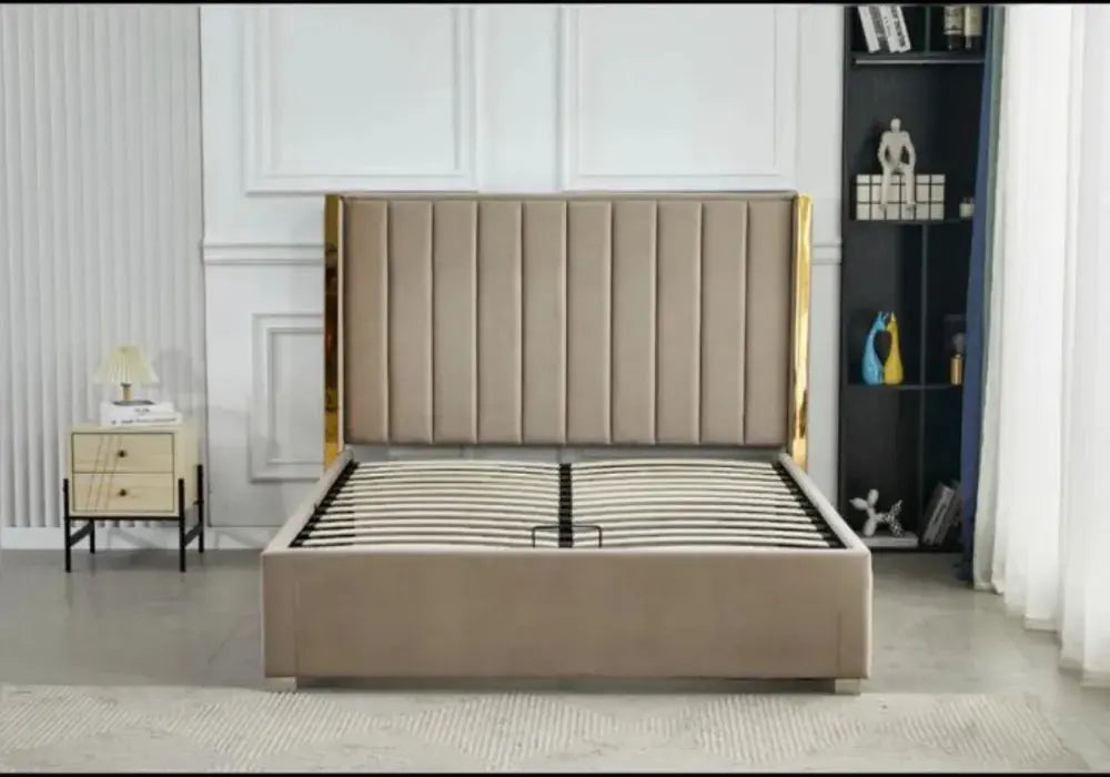 Lit Coffre Beige Prince Swedzo-Meuble