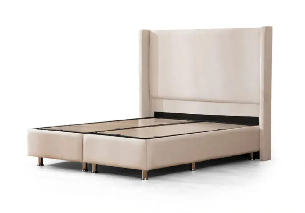 Lit Coffre COCO BLANC ECRU - Velours Swedzo-Meuble