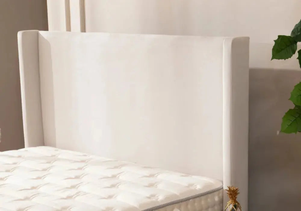 Lit Coffre COCO BLANC ECRU - Velours Swedzo-Meuble