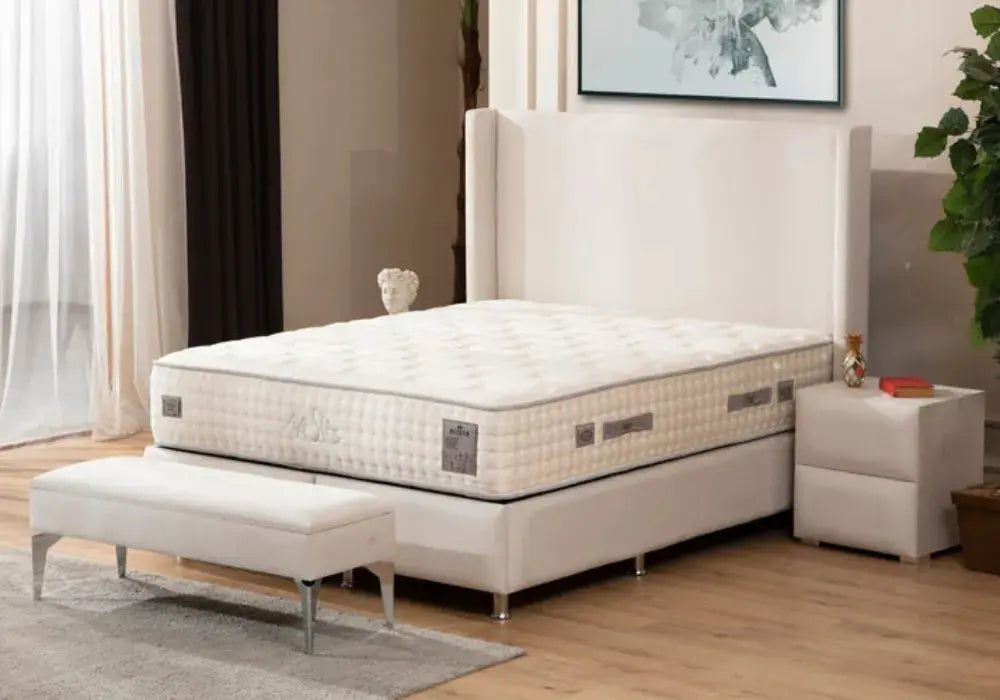 Lit Coffre COCO BLANC ECRU - Velours Swedzo-Meuble